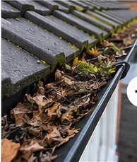 Illustrative blocked gutter before cleaning